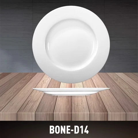 Đĩa bằng sứ xương Minh châu BONE-D14