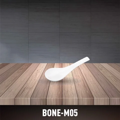 Thìa sứ trắng ăn súp sứ xương Minh châu BONE-M05