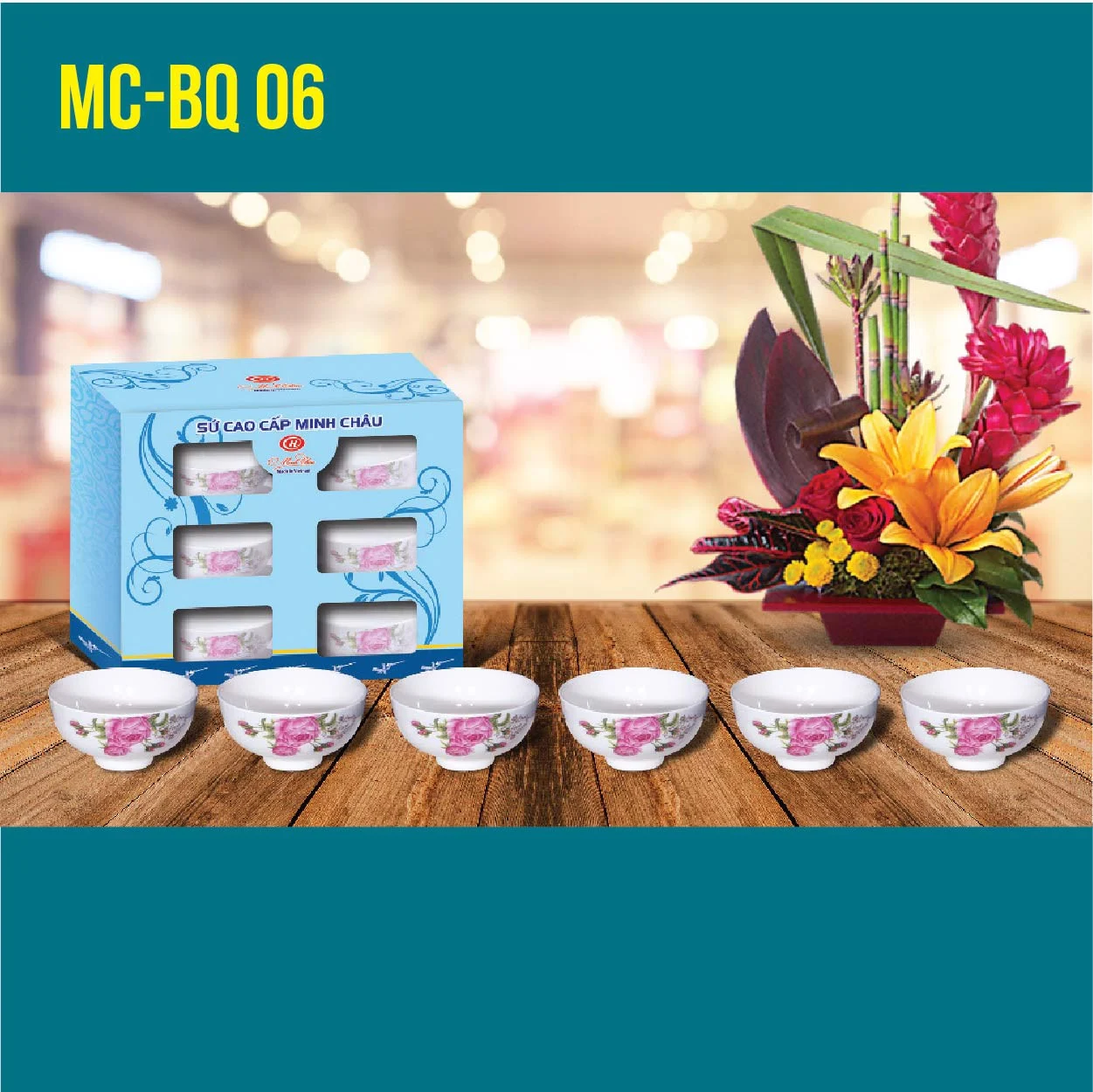 Sứ quà tặng 6 bát cơm Minh Châu MC-BQ 06-05
