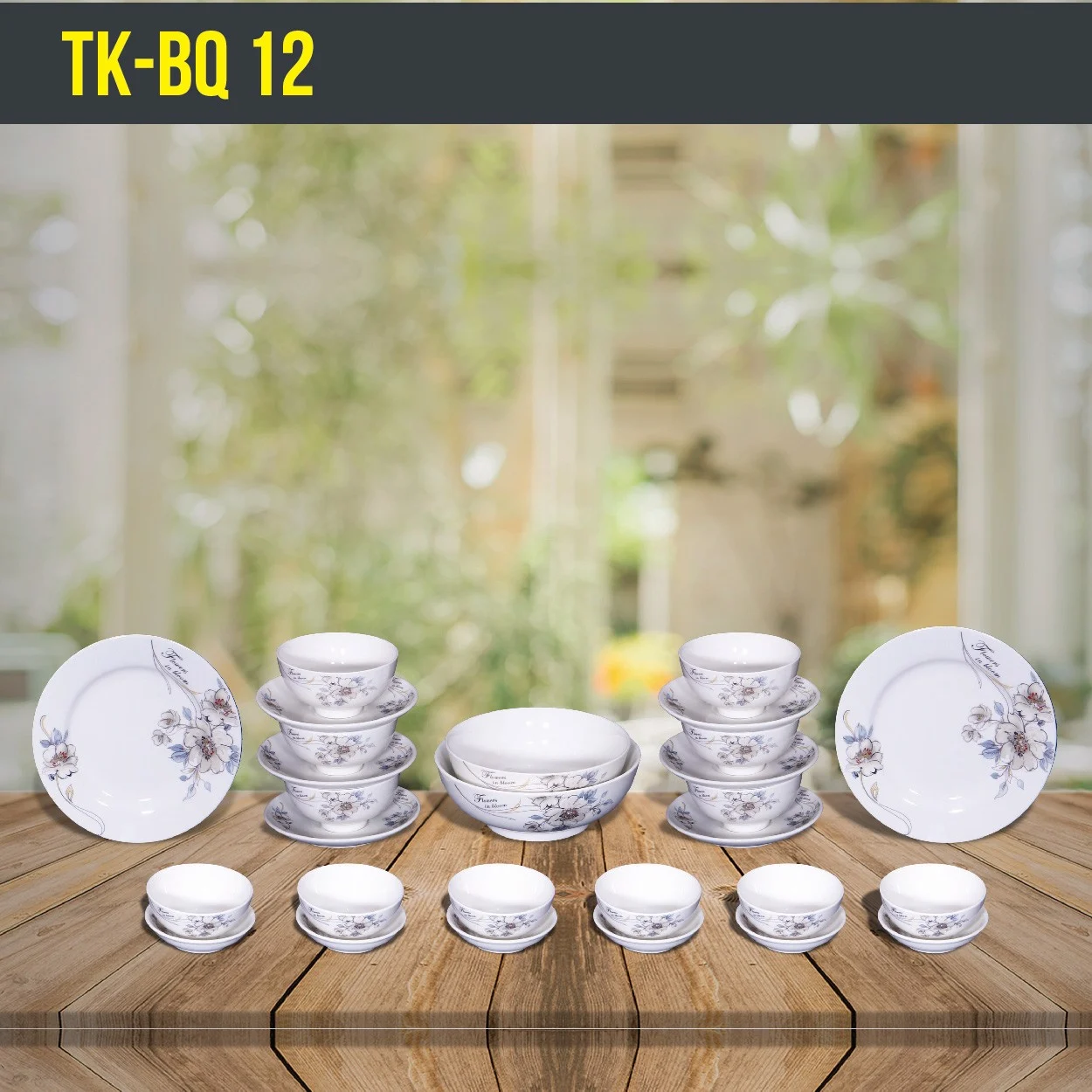 Bát sứ quà tặng giá rẻ Trung Kiên bộ 12 sản phẩm TK-BQ12