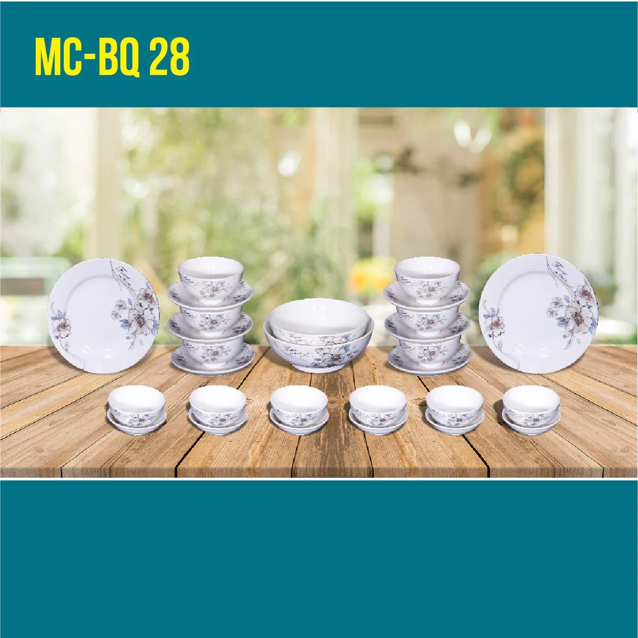 MC-BQ 28-03 Bộ quà tặng 28 sản phẩm sứ xương cao cấp Minh Châu Hảo Cảnh