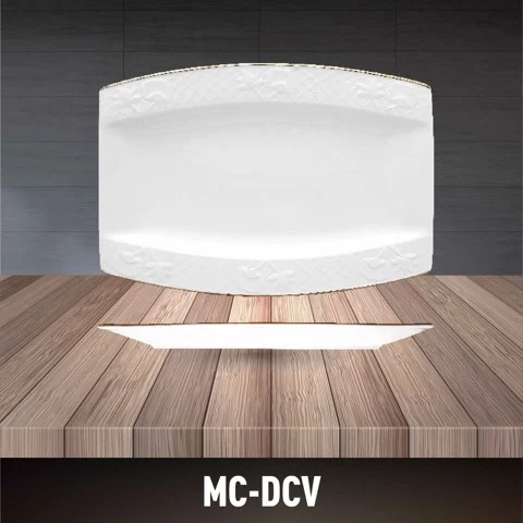 Đĩa chữ nhật hoa sen nổi MC-DCV